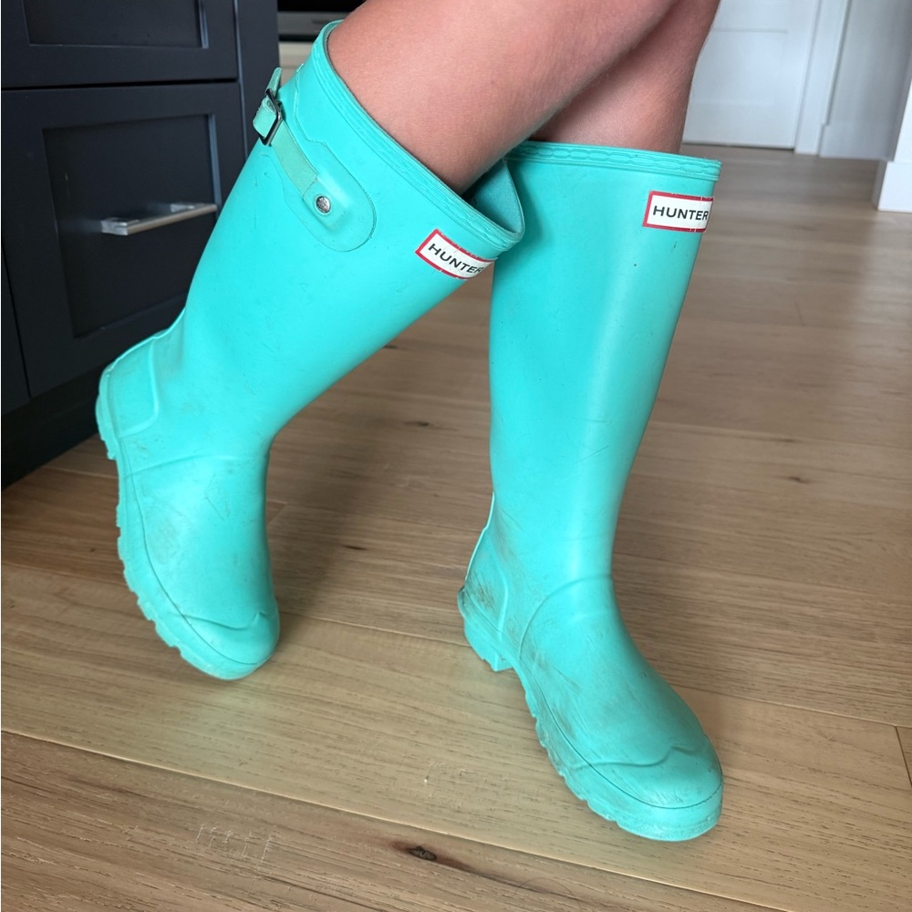 Hunter Women's Turquoise Rain Boots
